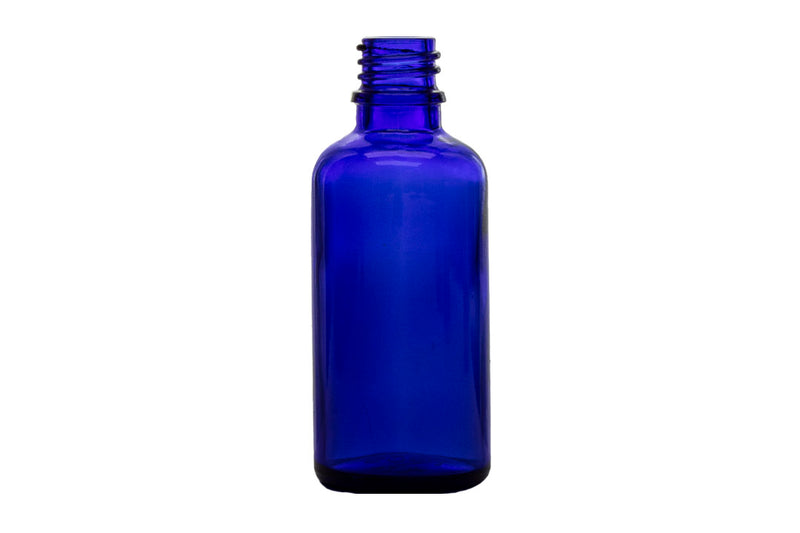50ml Blue Euro Round Glass Bottle